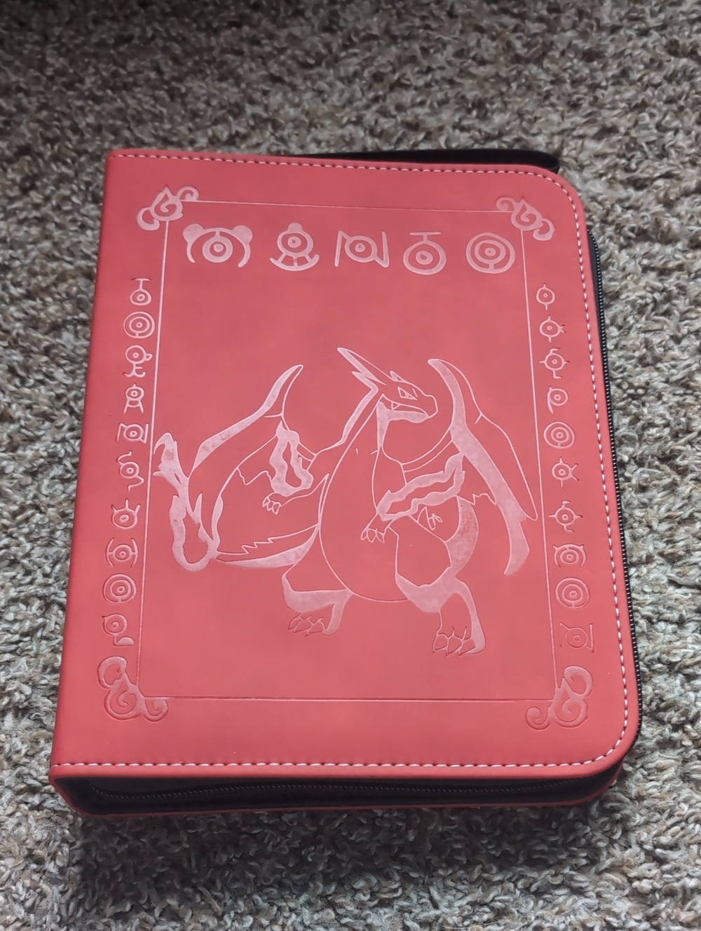 Embossed Charizard Zippered Pokemon Card Binder